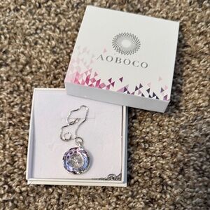 Silver and Purple Crystal Necklace